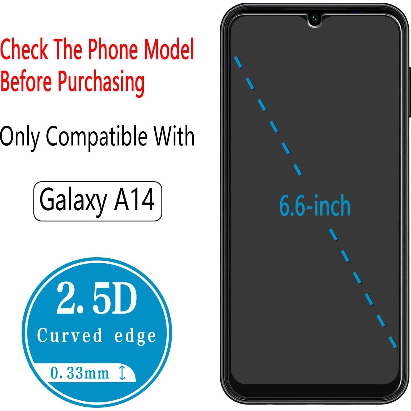 Protector de Pantalla Vidrio Templado Bencuku para Samsung Galaxy A14 5G