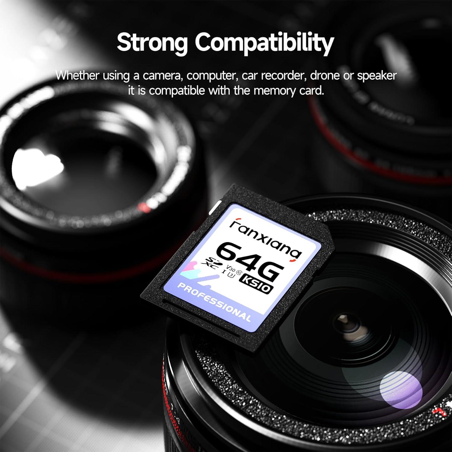 Tarjeta de Memoria SDXC 64GB Fanxiang UHS-I C10 U3 V30 4K