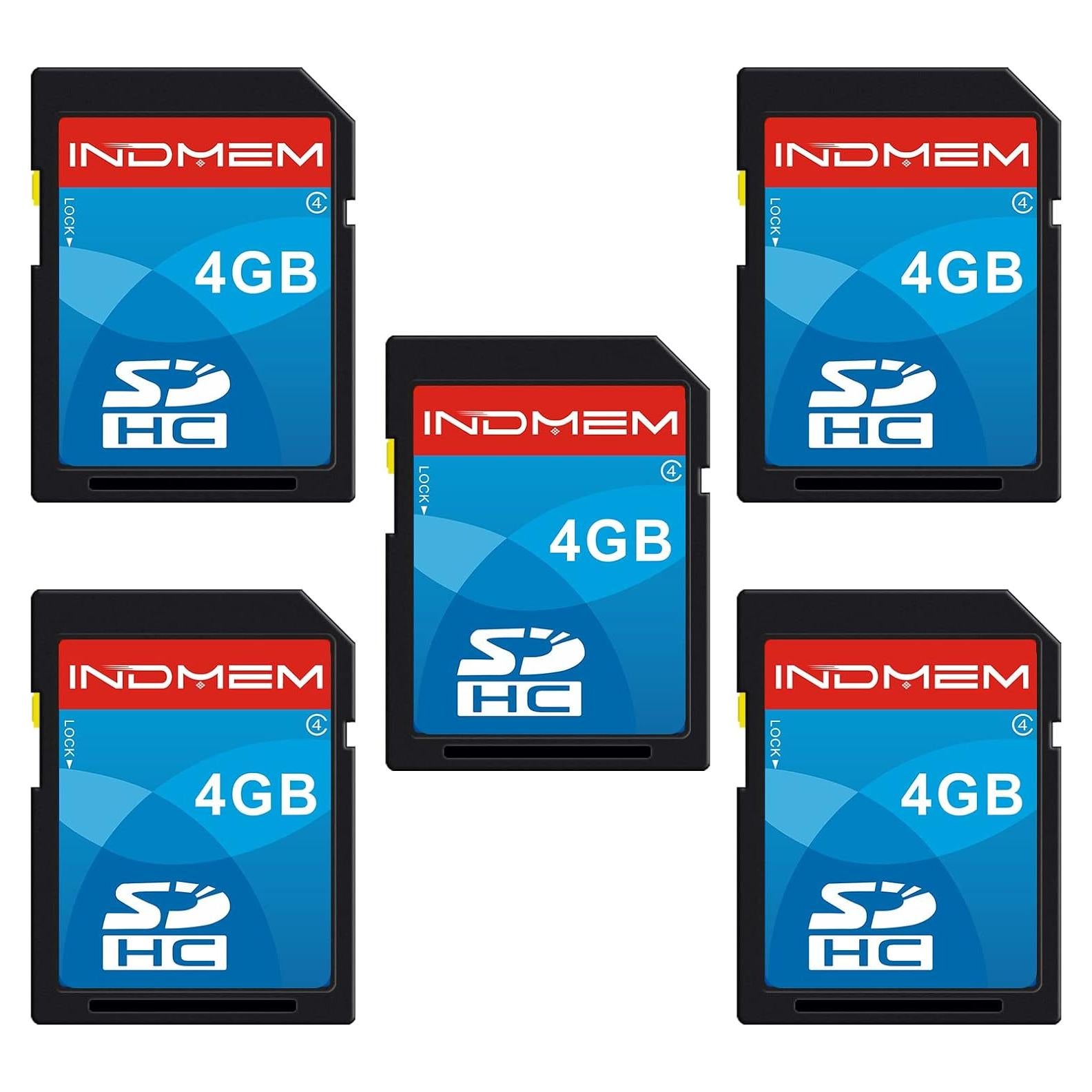 Tarjeta SDHC 4GB INDMEM Paquete de 5 Clase 4 Resistente al Agua