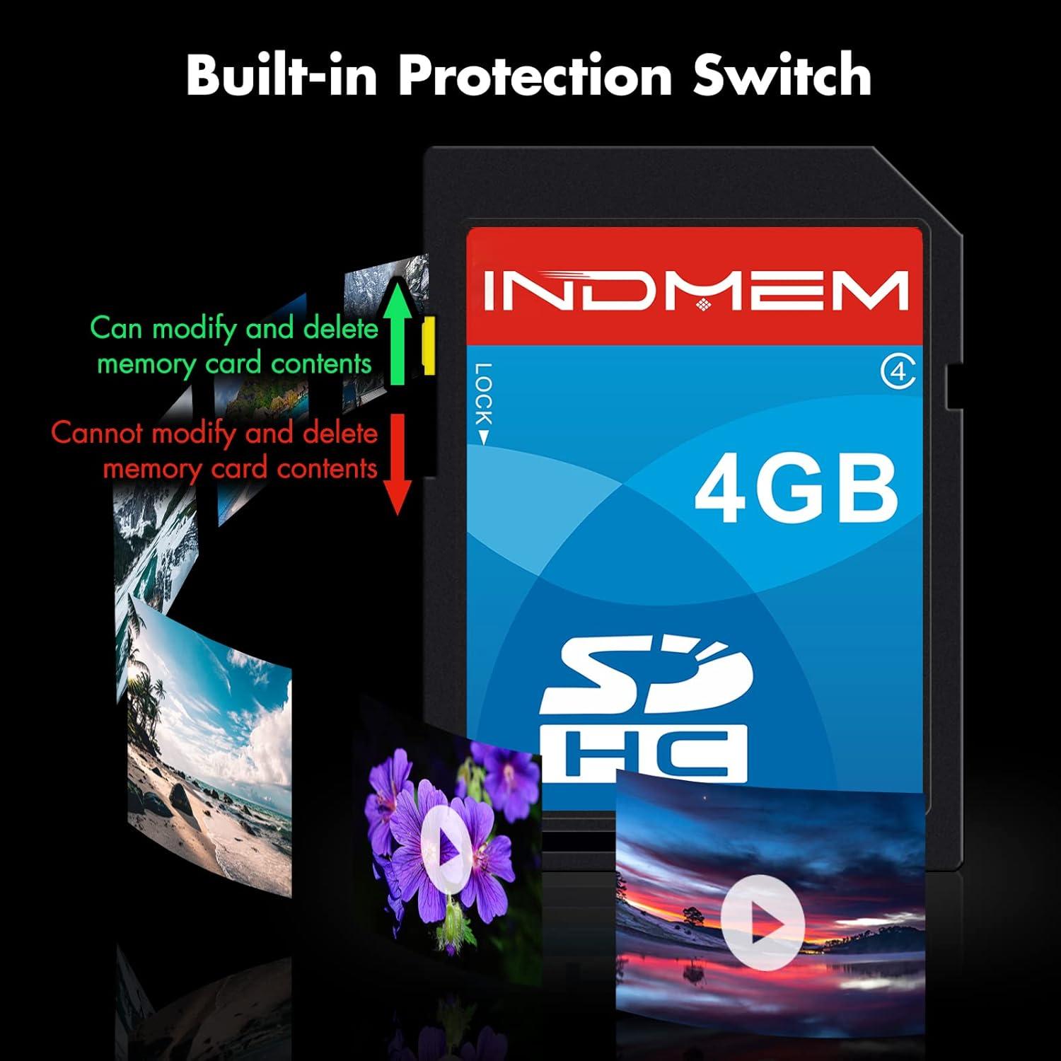 Tarjeta SDHC 4GB INDMEM Paquete de 5 Clase 4 Resistente al Agua