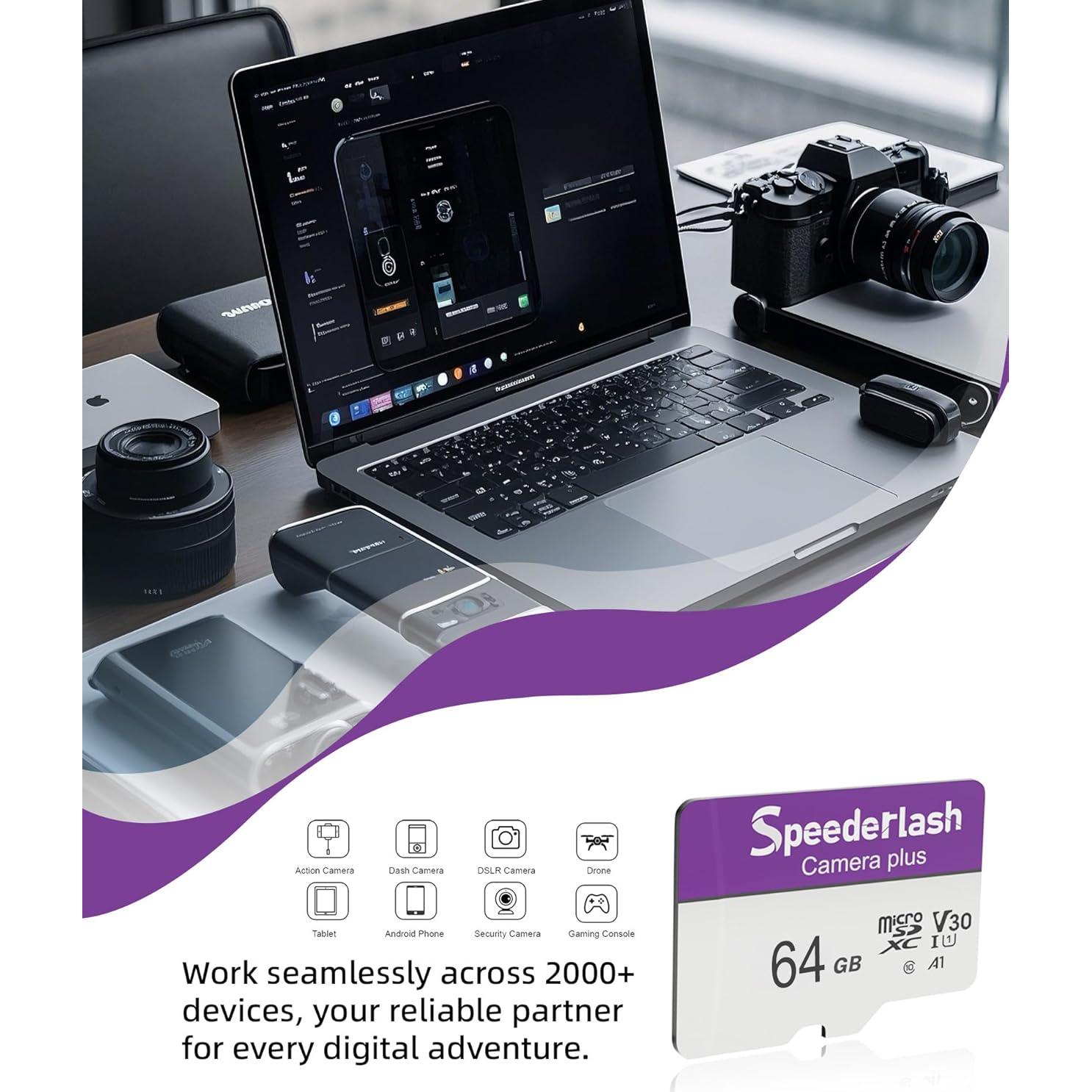 Tarjeta Micro SDXC 64GB Speederlash UHS-I V30 A1 90MB/s