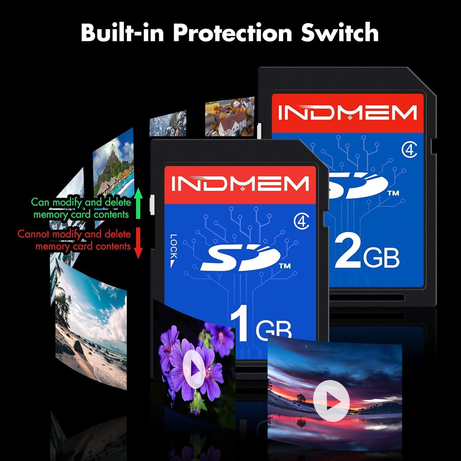 Tarjeta SD 1GB + 2GB INDMEM Clase 4 Memoria Flash