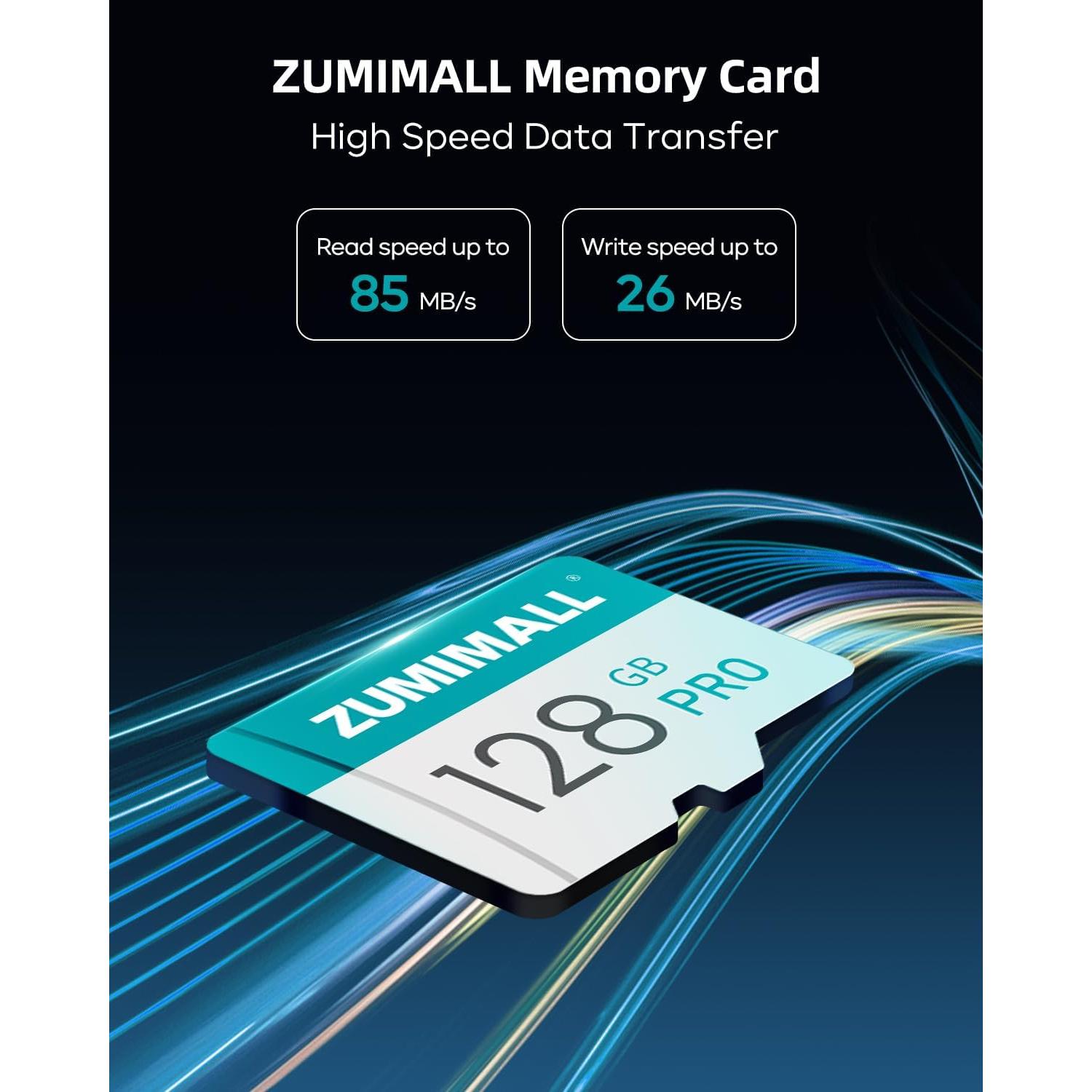 Tarjeta SD 128GB ZUMIMALL - Almacenamiento para Cámaras de Seguridad