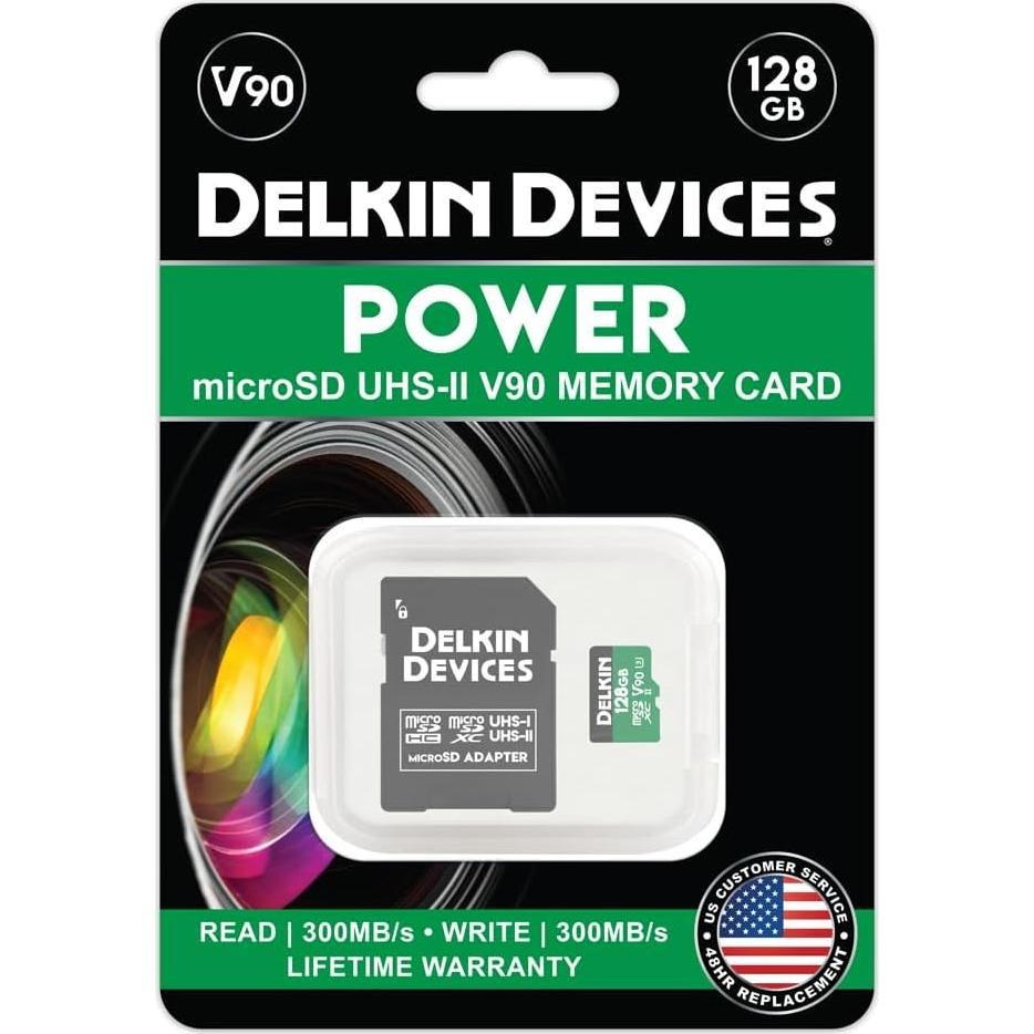 Tarjeta Micro SD 128GB Delkin Devices UHS-II V90 300MB/s