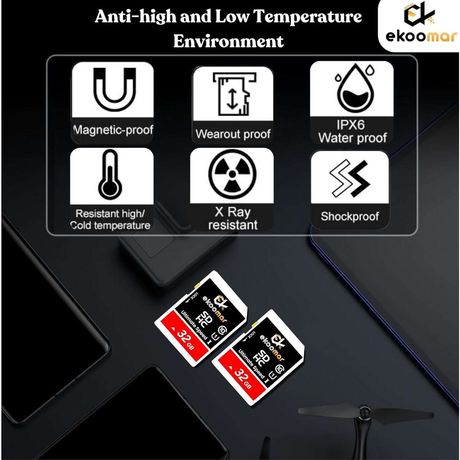 Tarjeta de Memoria Ekoomar 32GB Clase 10 120MB/s para Cámara