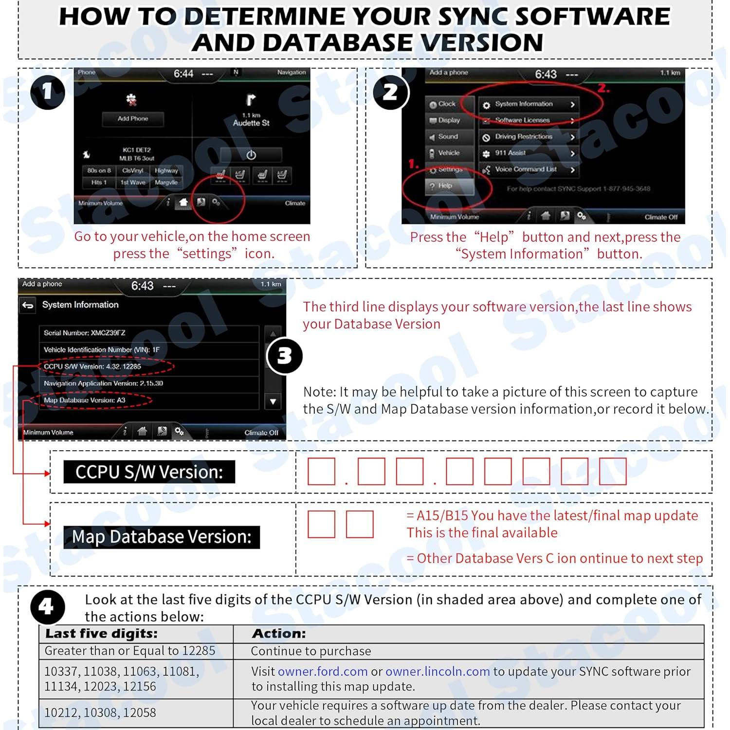 Tarjeta SD de Navegación GPS A15 Stacool para Ford y Lincoln