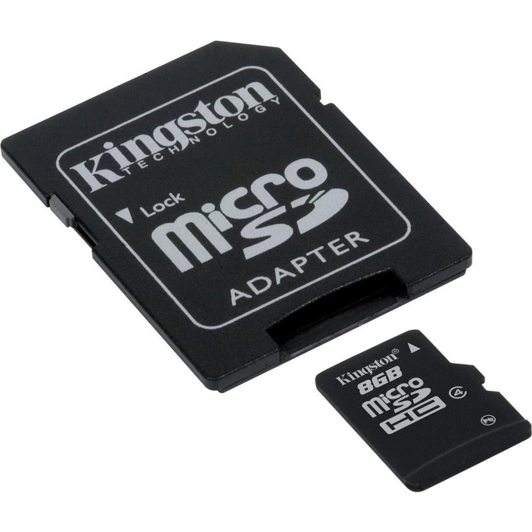 Tarjeta de Memoria MicroSDHC Kingston 8GB Clase 4 con Adaptador