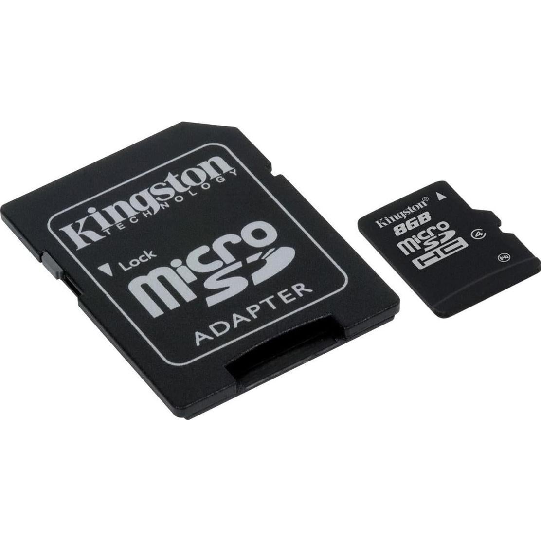 Tarjeta de Memoria MicroSDHC Kingston 8GB Clase 4 con Adaptador