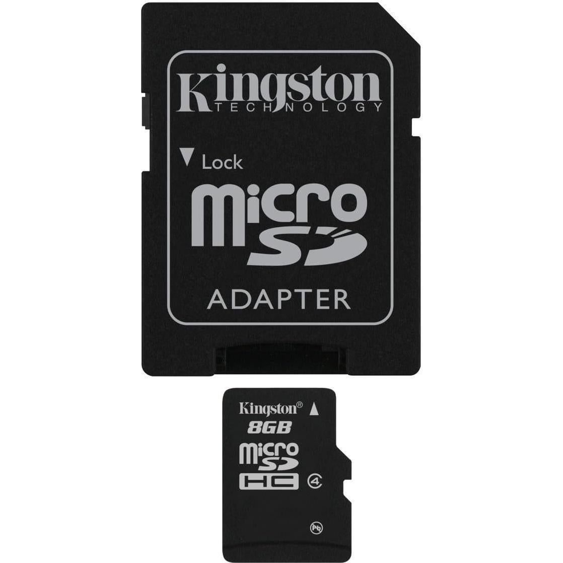 Tarjeta de Memoria MicroSDHC Kingston 8GB Clase 4 con Adaptador