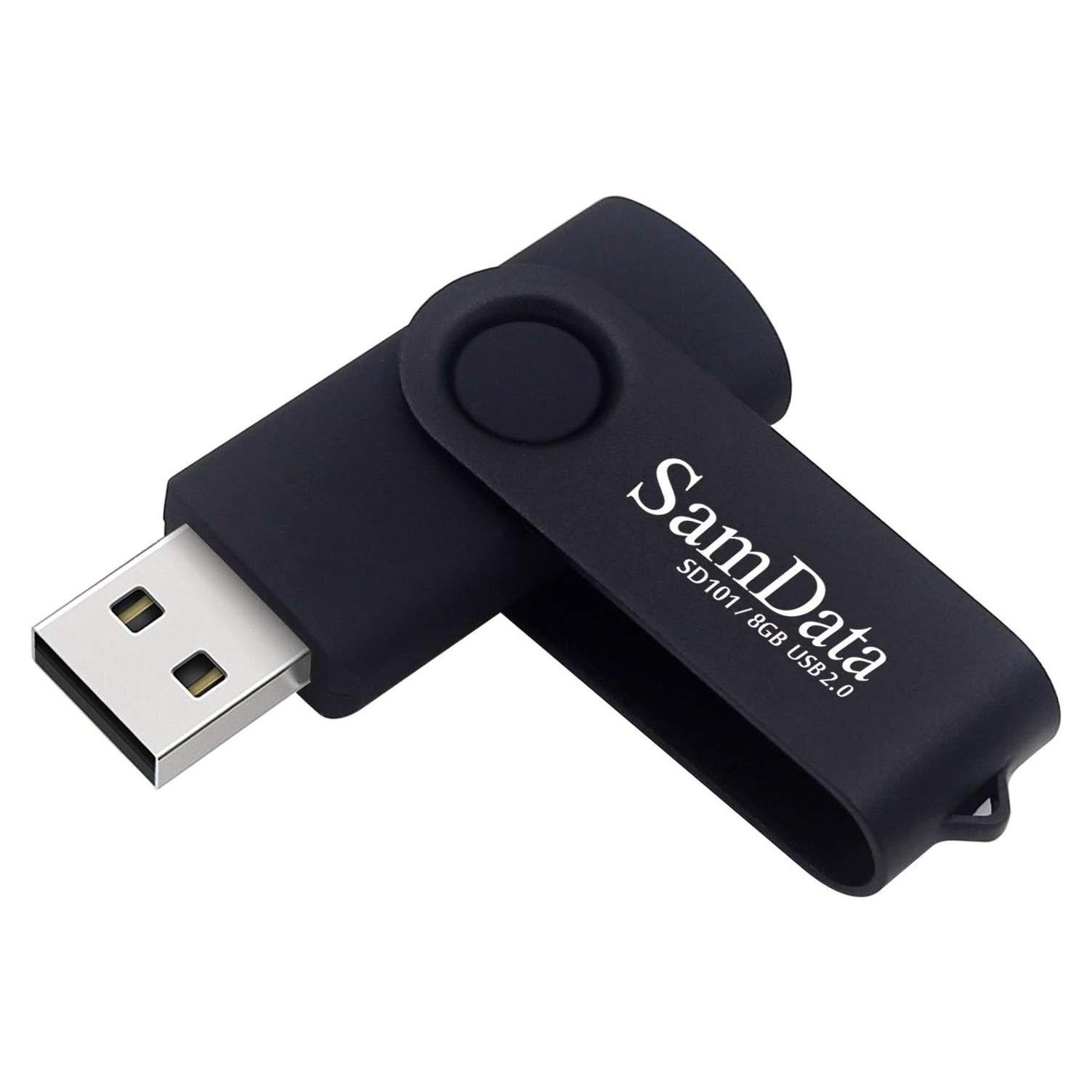 Unidad Flash USB 8GB SamData USB 2.0 Giratoria con LED
