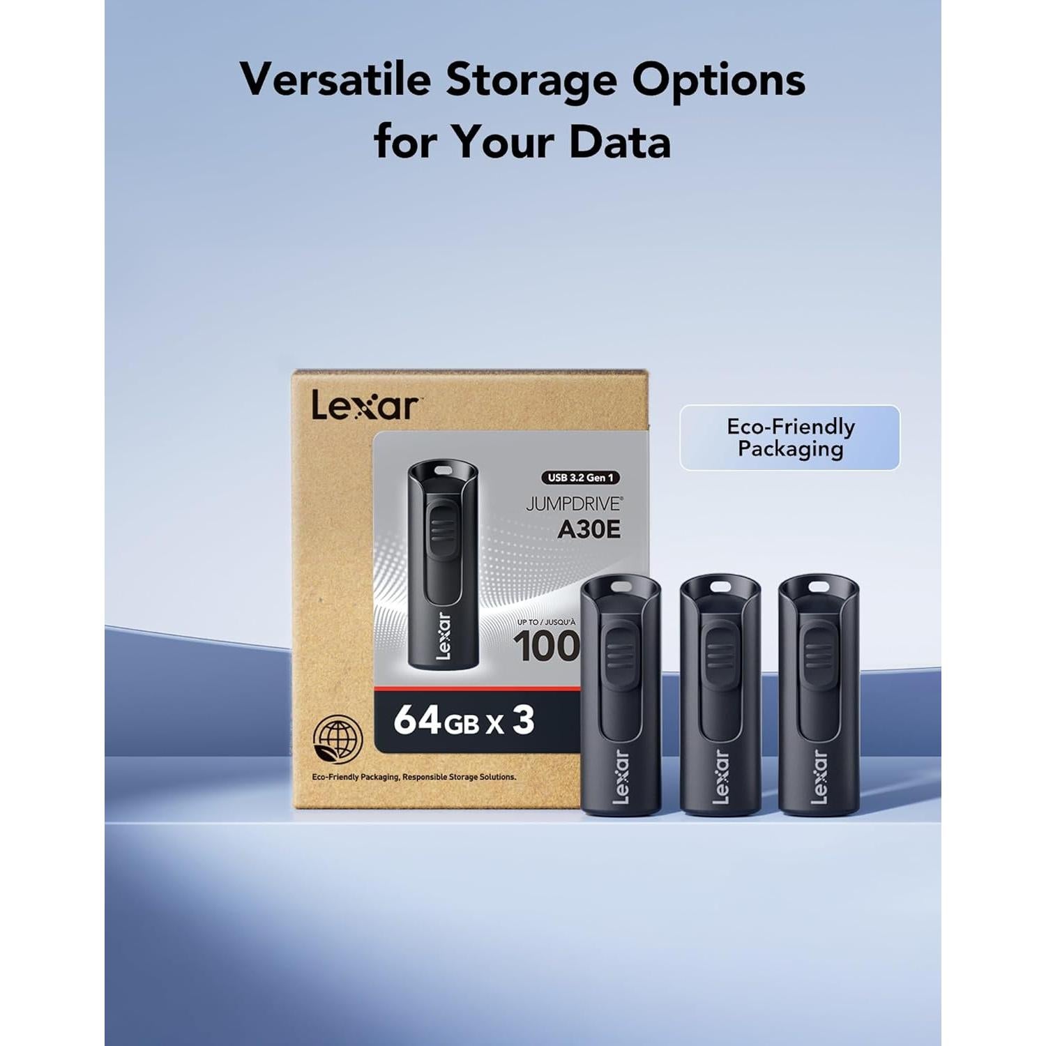 Pendrive Lexar A30E 64GB USB 3.2 Gen 1 hasta 100MB/s