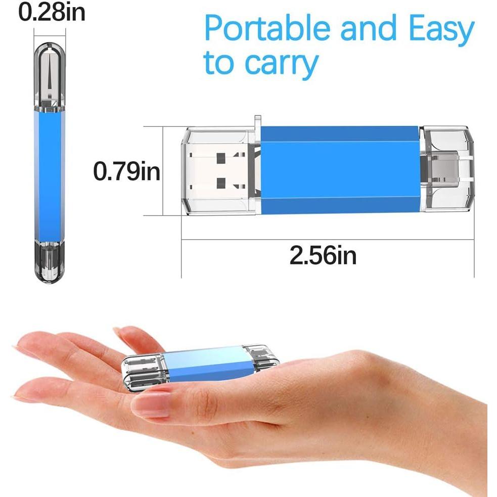 Unidad Flash USB C 128GB KOOTION Doble USB 3.0 Azul