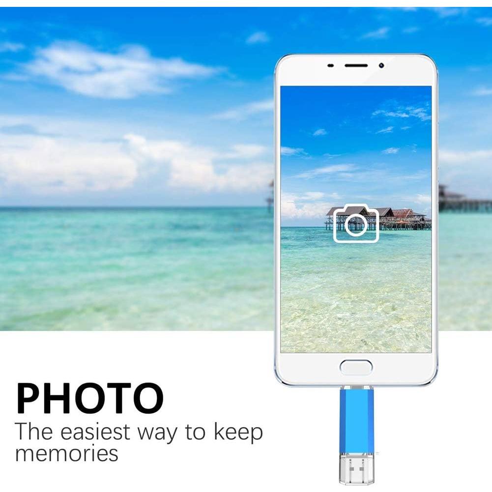 Unidad Flash USB C 128GB KOOTION Doble USB 3.0 Azul