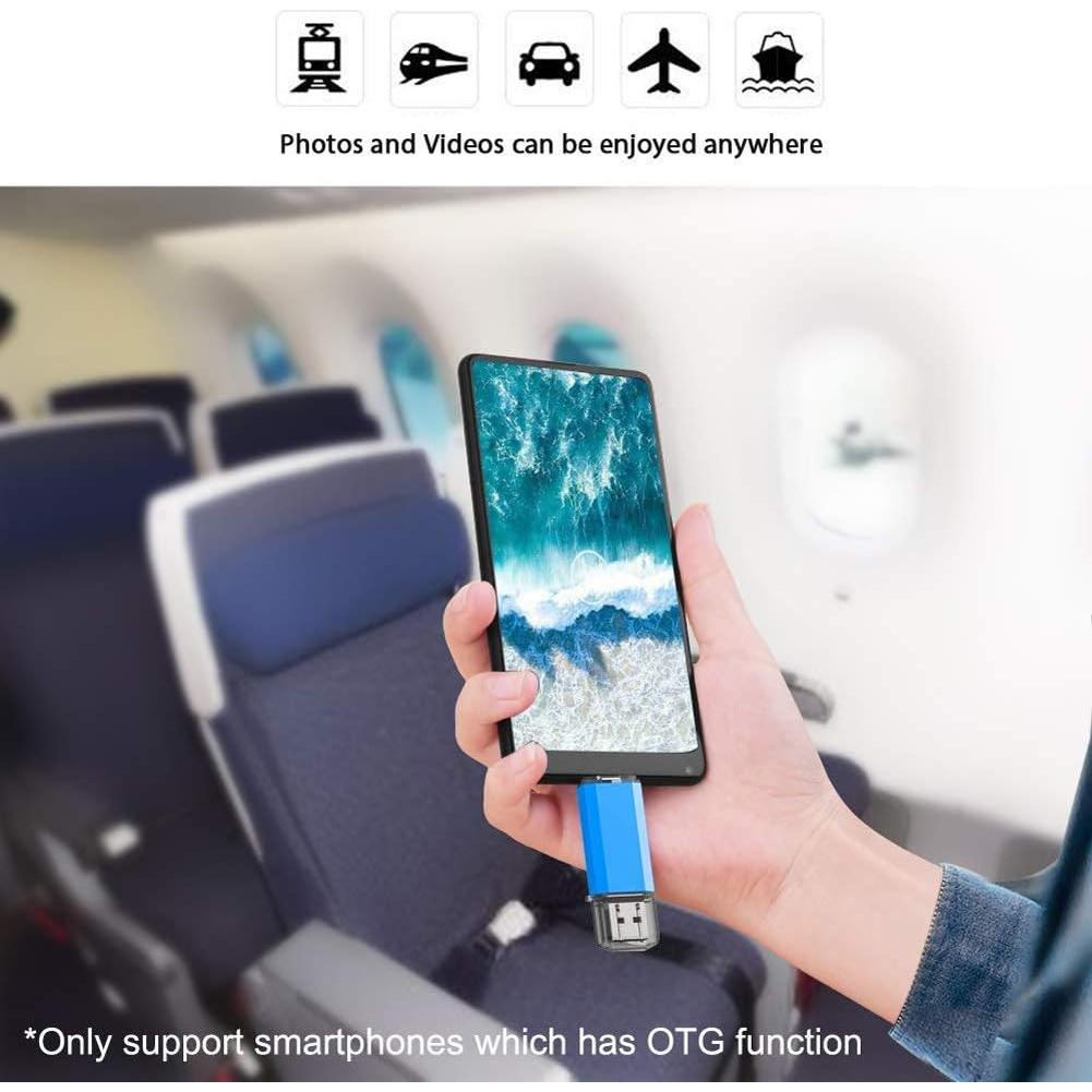 Unidad Flash USB C 128GB KOOTION Doble USB 3.0 Azul