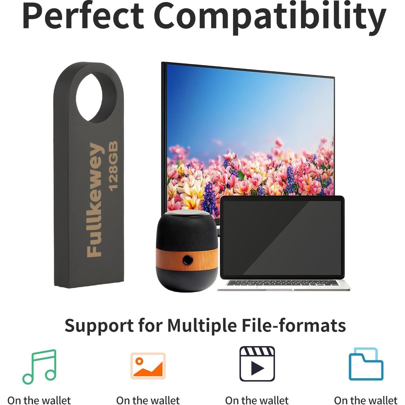 16G/32G/64G/128G Flash Drive, Fullkewey Sleek Metal USB 2.0, Metal Waterproof Compact Pen Drive,Thumb Drive, High Speed Memory Stick for PC Laptop Computer (Gold, 16, GB)