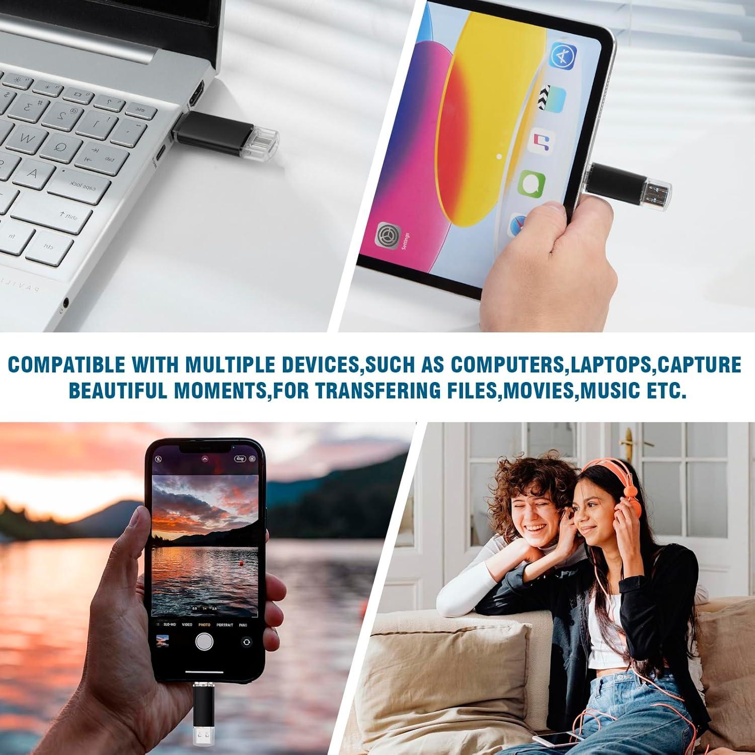 Unidad Flash USB Doble 256GB Maspen USB-C y USB 3.0 Azul