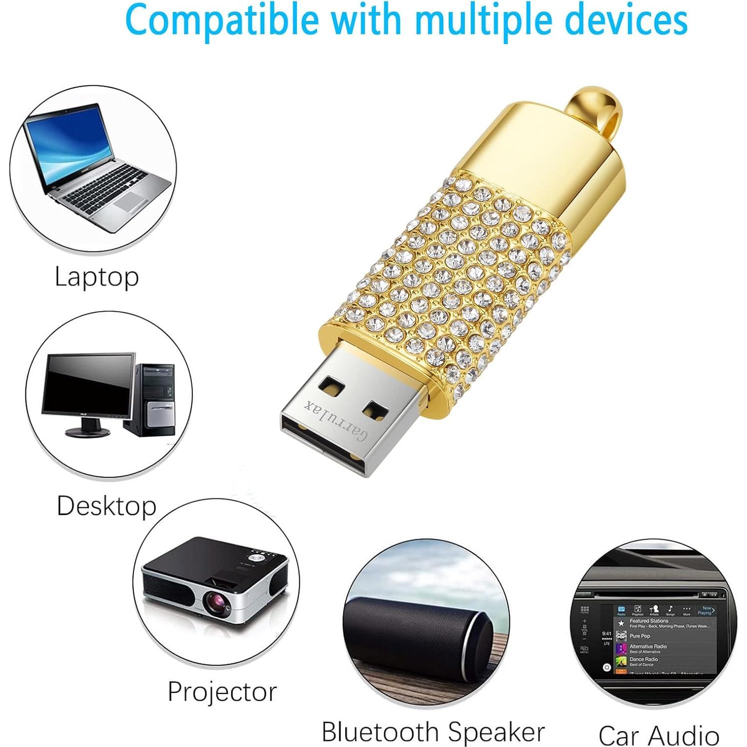 Unidad Flash USB 128GB GARRULAX Oro Memoria USB 2.0