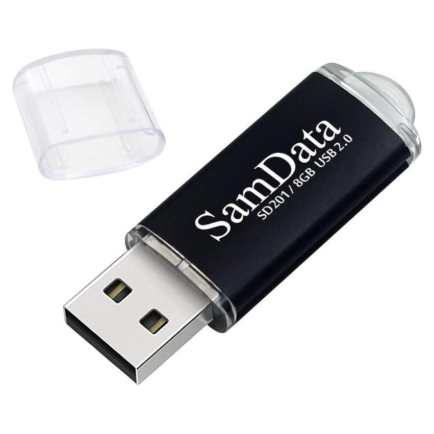 Unidad Flash USB 8GB SamData 2.0 con LED - Negro