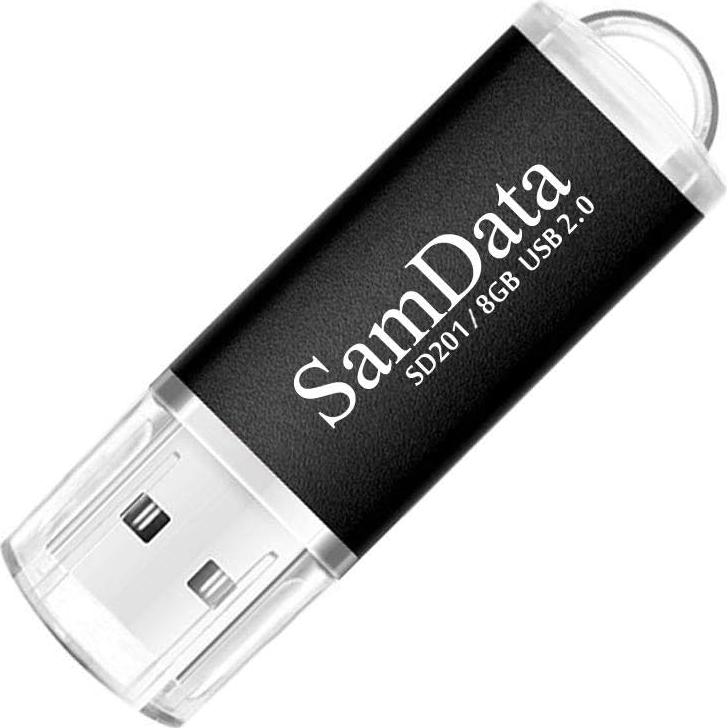 Unidad Flash USB 8GB SamData 2.0 con LED - Negro
