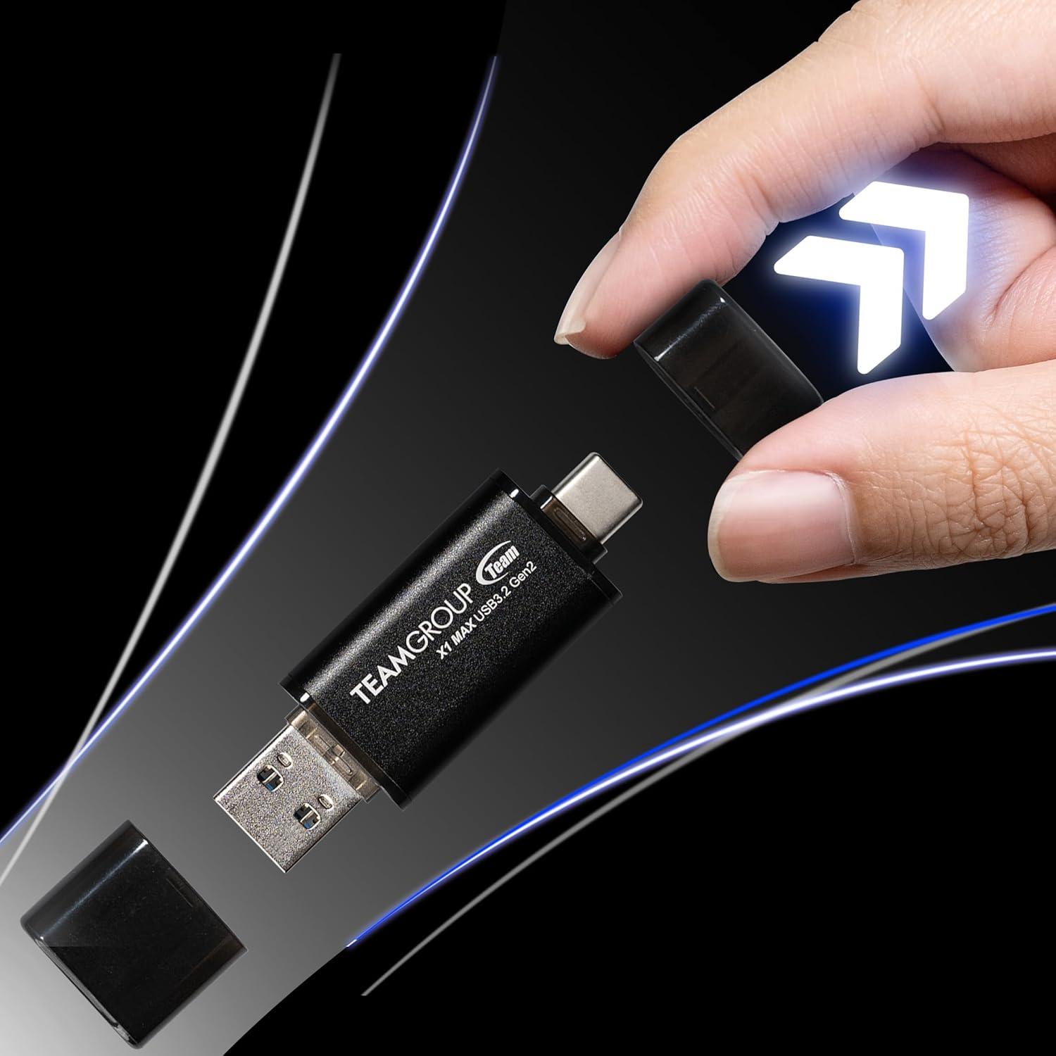 TEAMGROUP X1 MAX 128GB USB 3.2 Doble Interfaz Tipo A y C