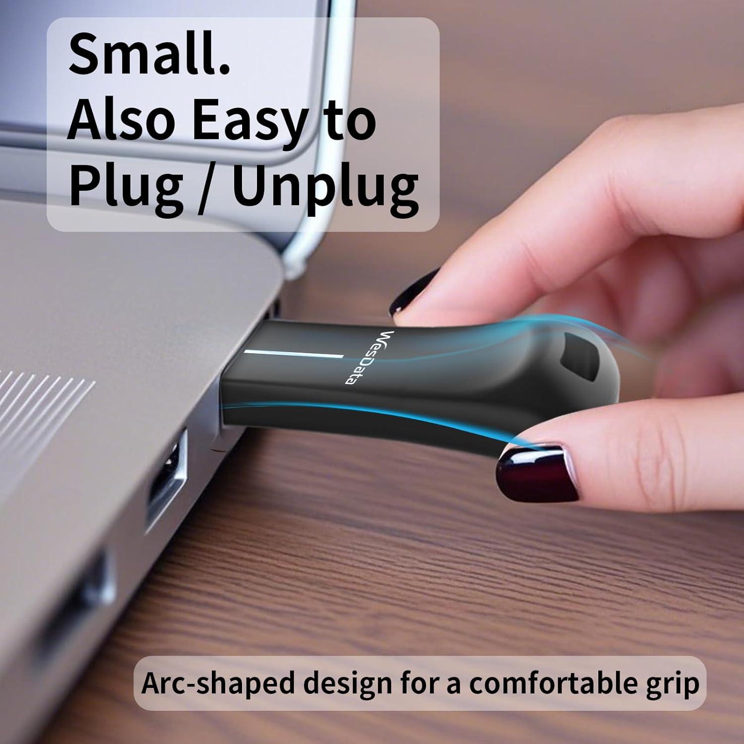 Paquete 2 Unidades Flash USB 64GB WesData con Adaptador USB-C