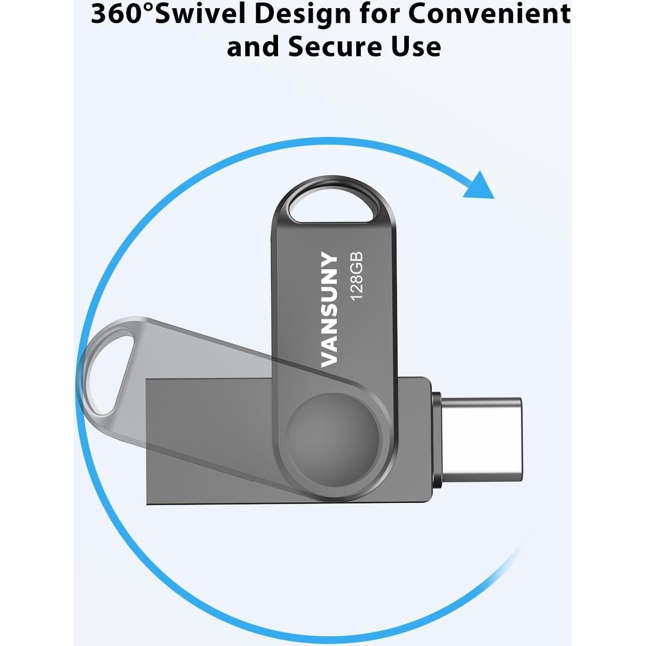 Unidad Flash Dual USB C 128GB Vansuny OTG Metálica
