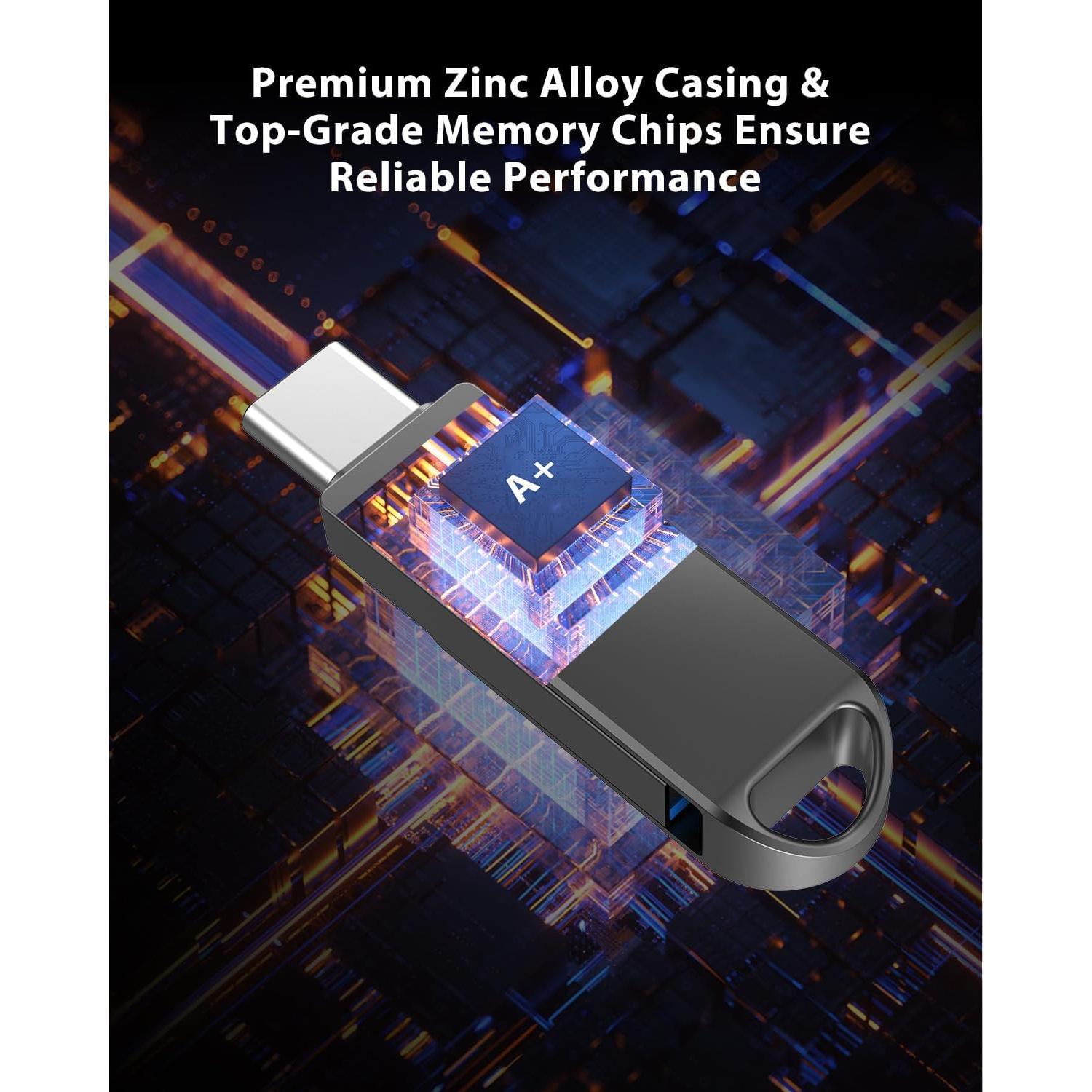 Unidad Flash Dual USB C 128GB Vansuny OTG Metálica