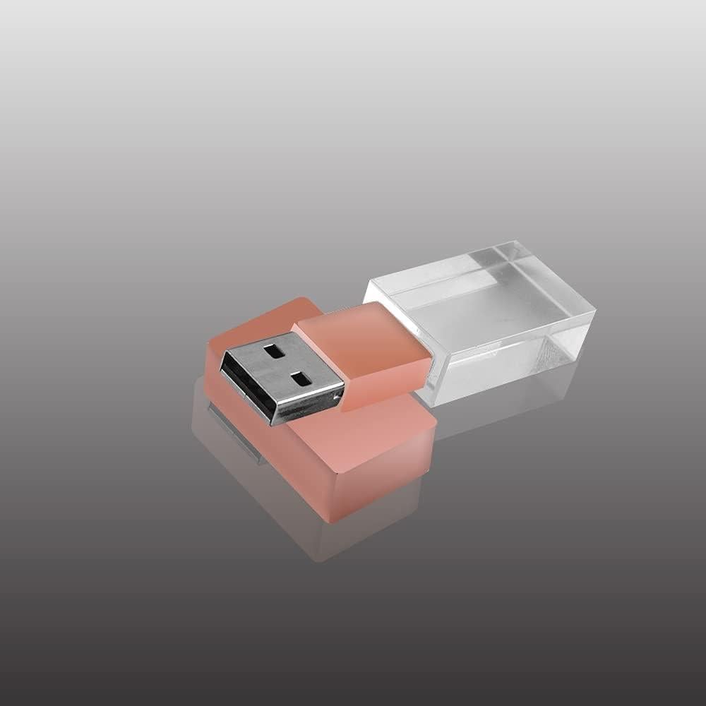 Unidad Flash USB 2.0 SXBan 32GB Cristal Rosa Dorado con LED