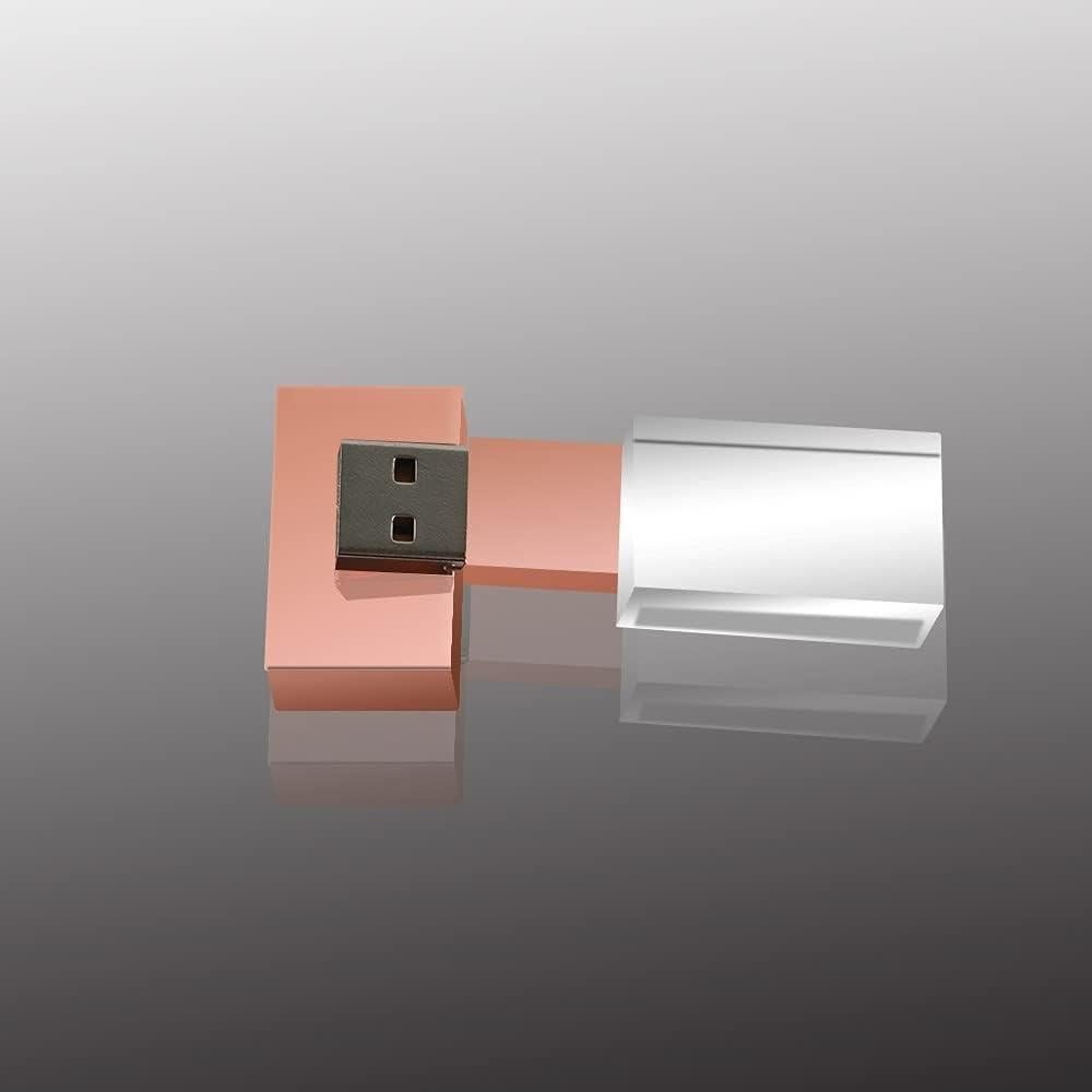 Unidad Flash USB 2.0 SXBan 32GB Cristal Rosa Dorado con LED