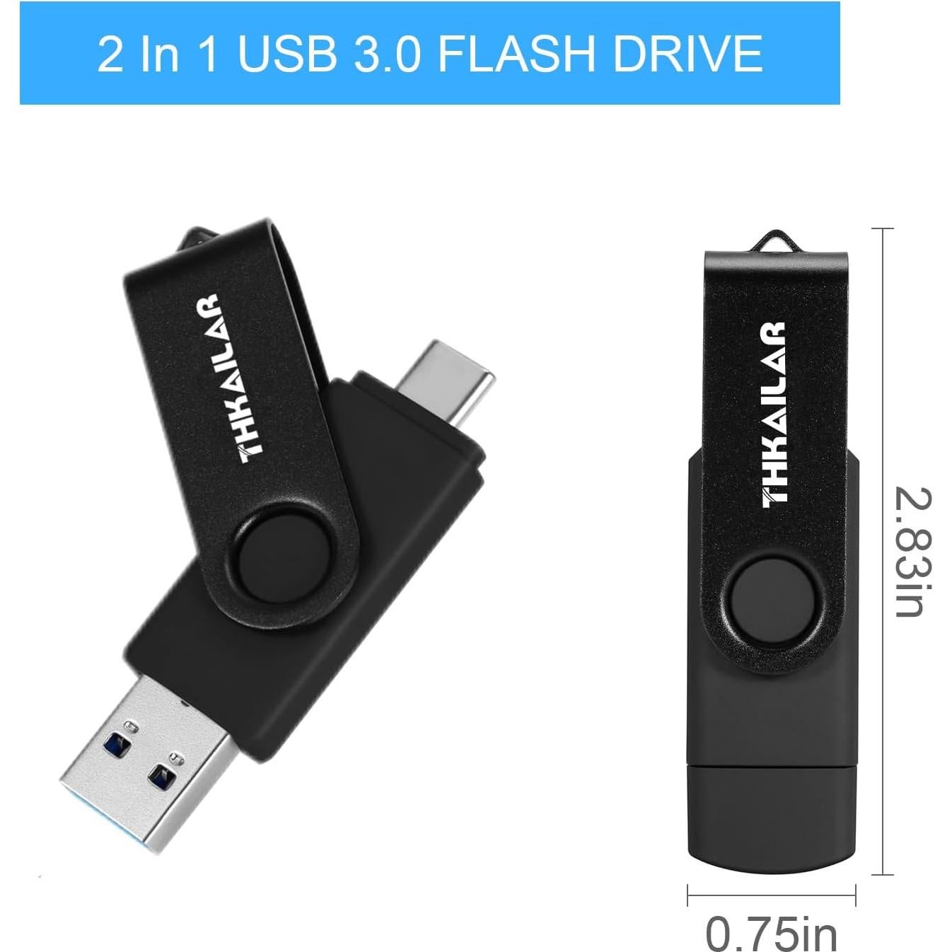 Unidad Flash USB 64GB Thkailar Tipo C y A - Rápida 100MB/s