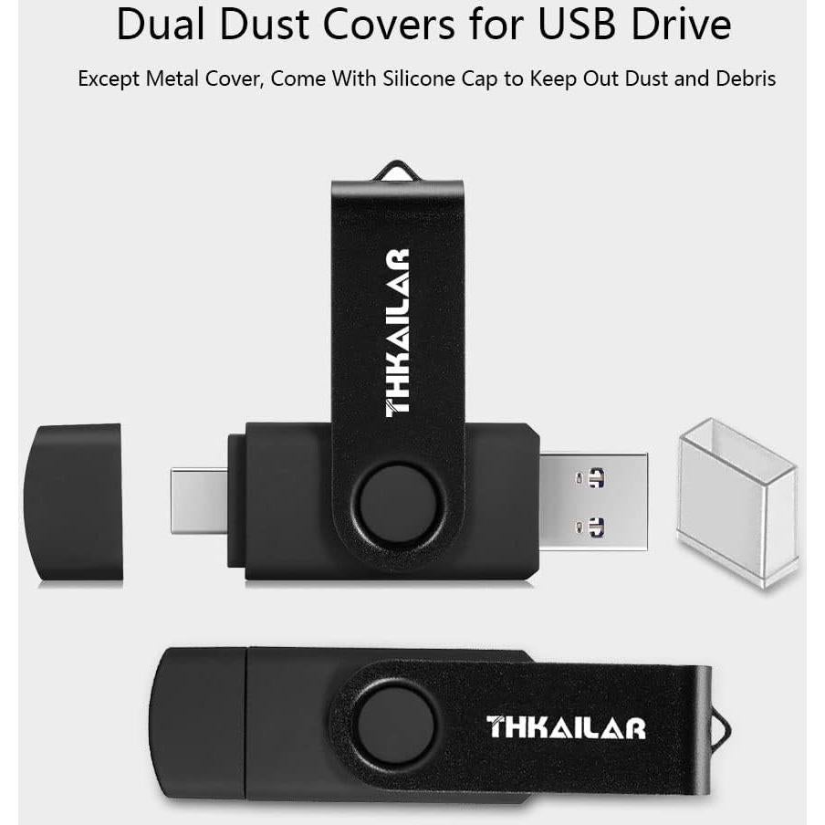 Unidad Flash USB 64GB Thkailar Tipo C y A - Rápida 100MB/s