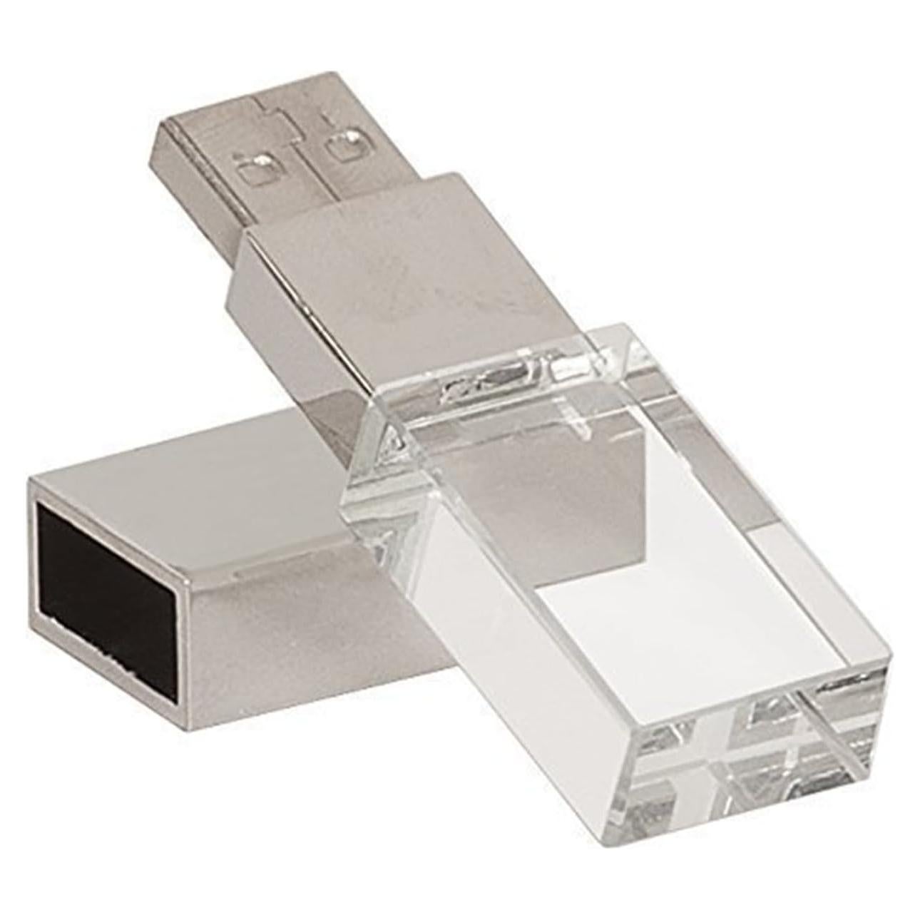 Unidad Flash USB HOPAS Cristal Transparente 8GB Plata