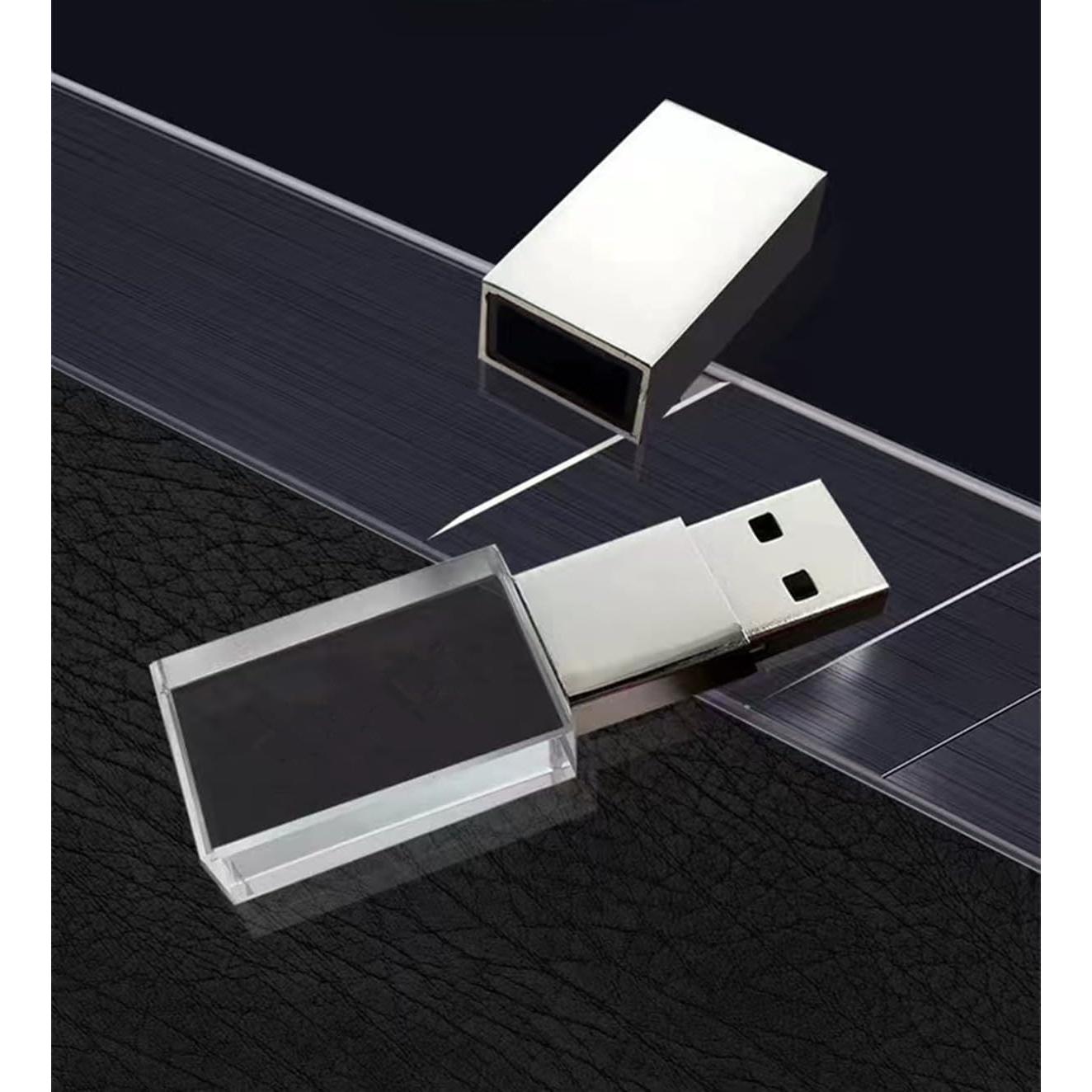Unidad Flash USB HOPAS Cristal Transparente 8GB Plata