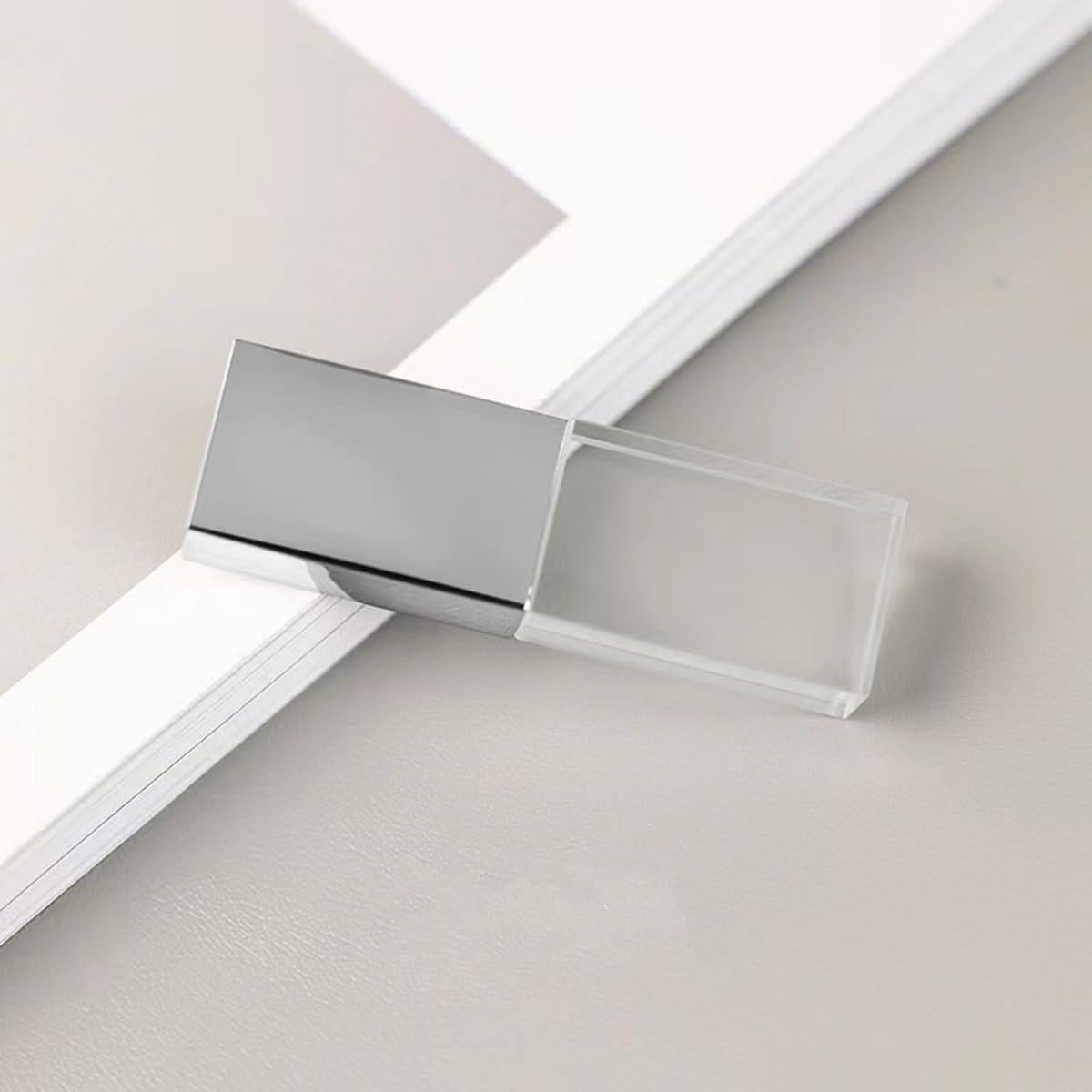Unidad Flash USB HOPAS Cristal Transparente 8GB Plata