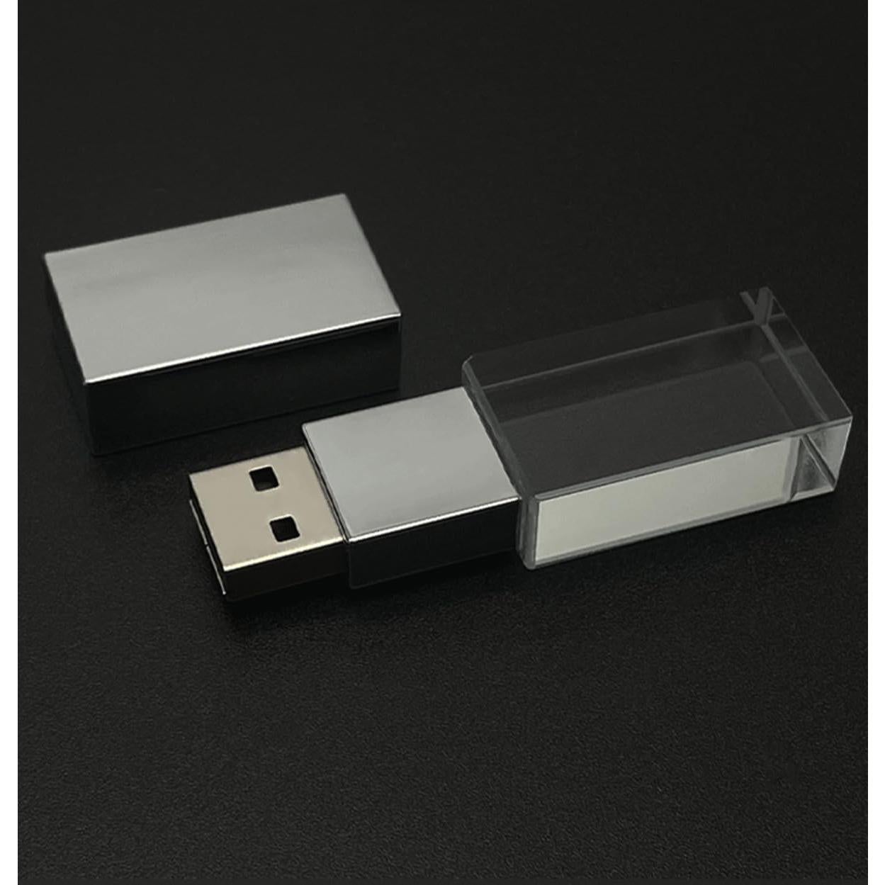 Unidad Flash USB HOPAS Cristal Transparente 8GB Plata