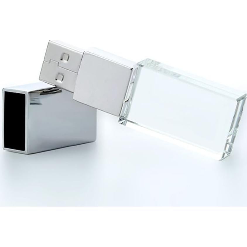 Unidad Flash USB HOPAS Cristal Transparente 8GB Plata