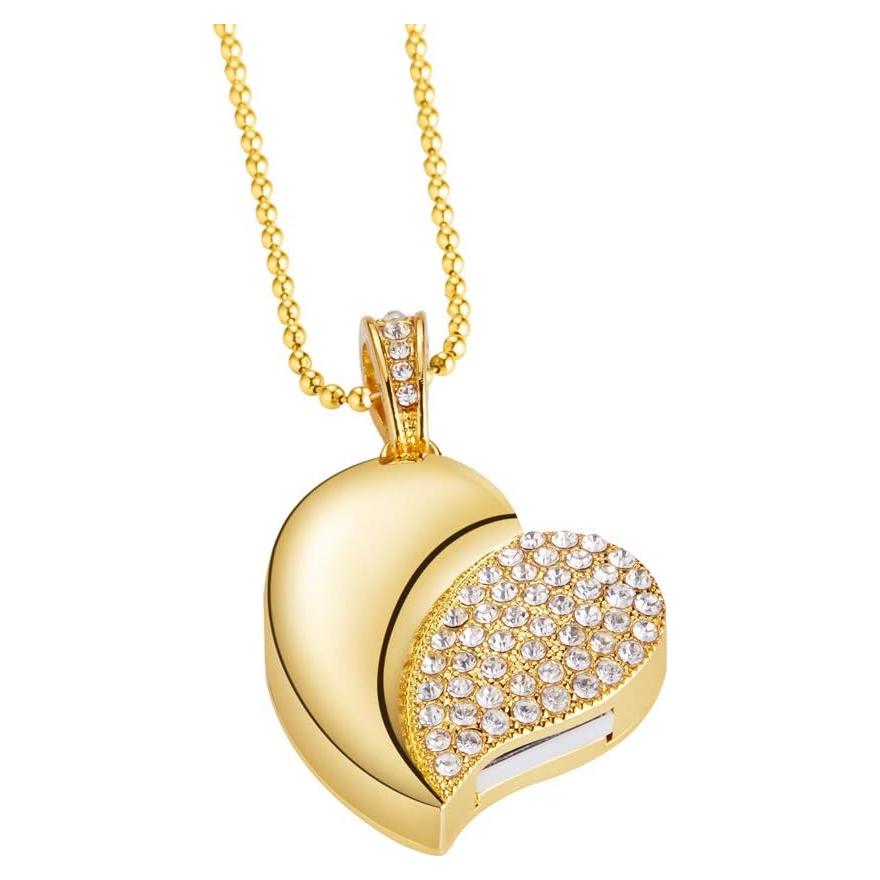 Unidad Flash USB GARRULAX 16GB Corazón Dorado a Prueba de Agua