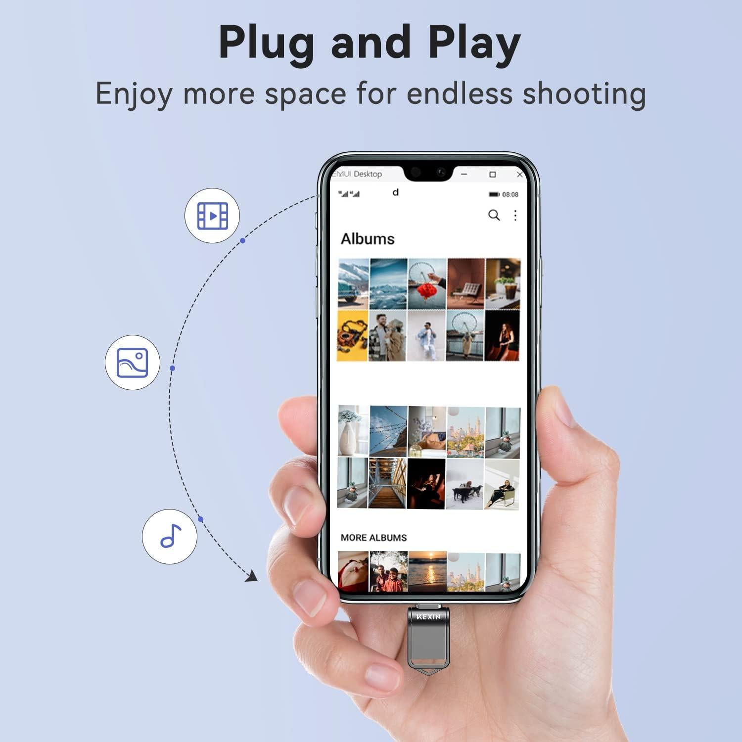 KEXIN USB C 64GB Flash Drive OTG Metal 3.0 Mini Tamaño