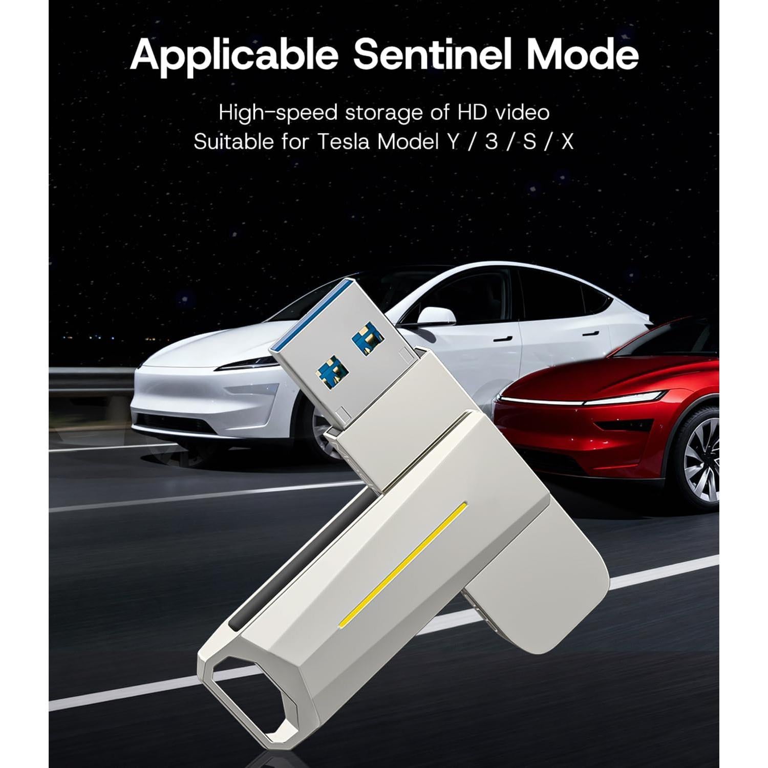 Unidad Flash USB 3.2 SUMK 128GB para Tesla Modelo 3/Y/S/X