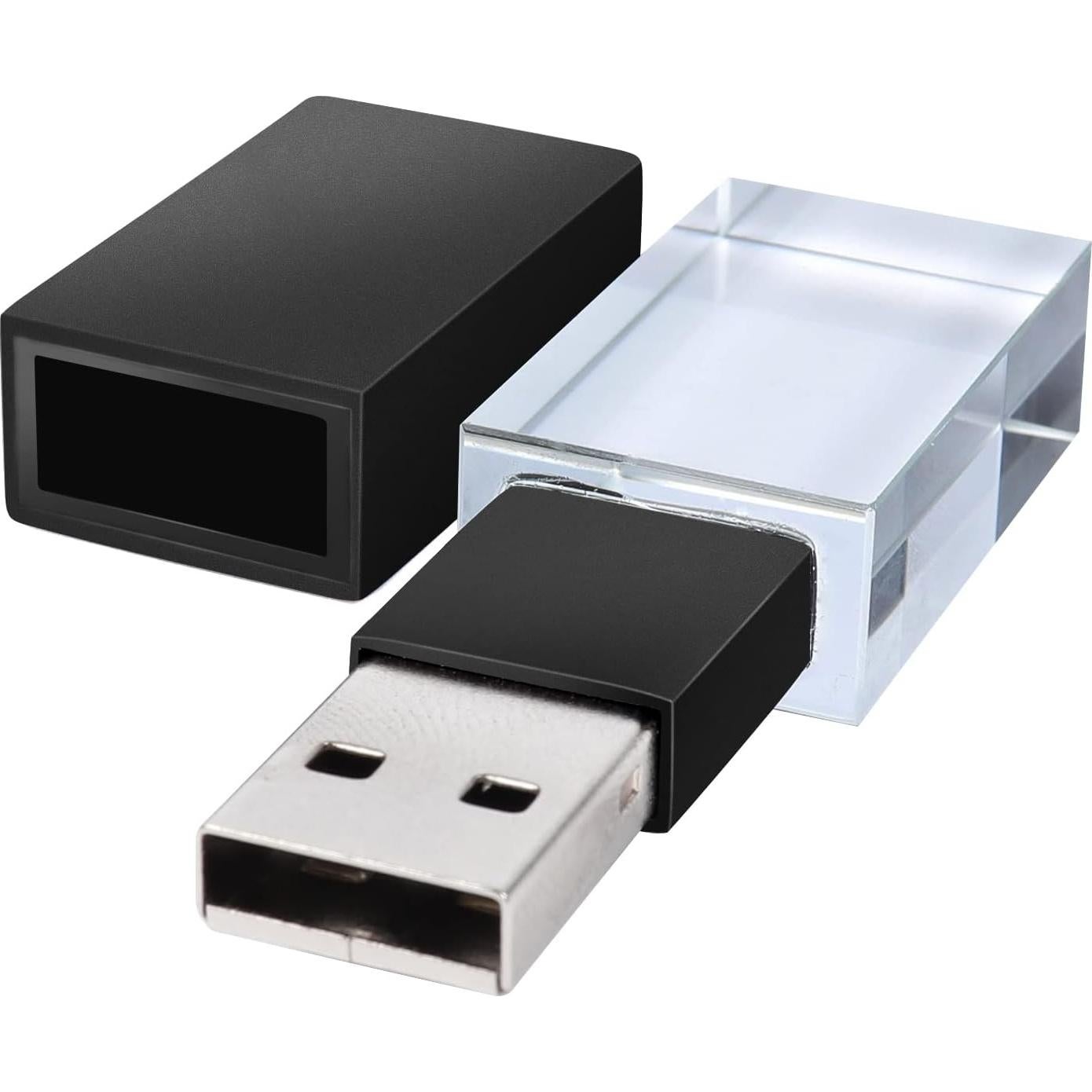 Unidad Flash USB 64GB SHARE SUNSHINE Cristal Negro LED