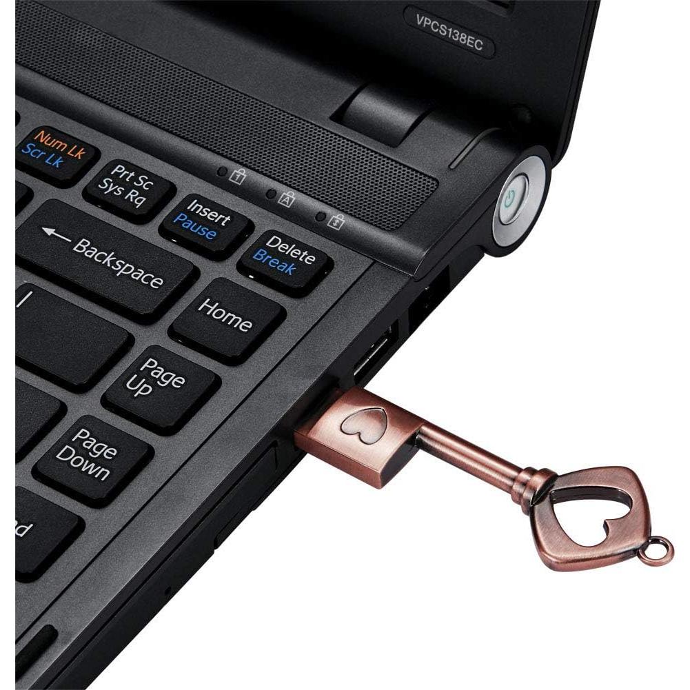 Unidad Flash USB GARRULAX 64GB Llave Corazón Almacenamiento