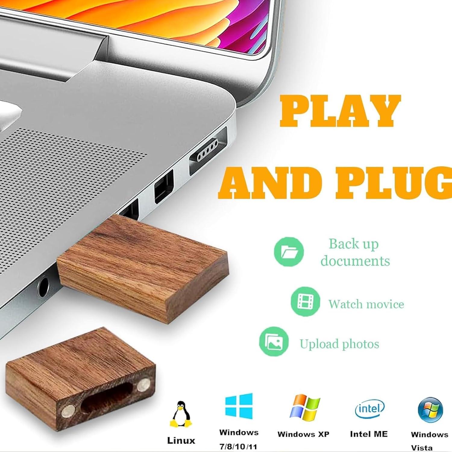 Unidad Flash USB de Madera de Nogal 32GB Alta Velocidad 2.0