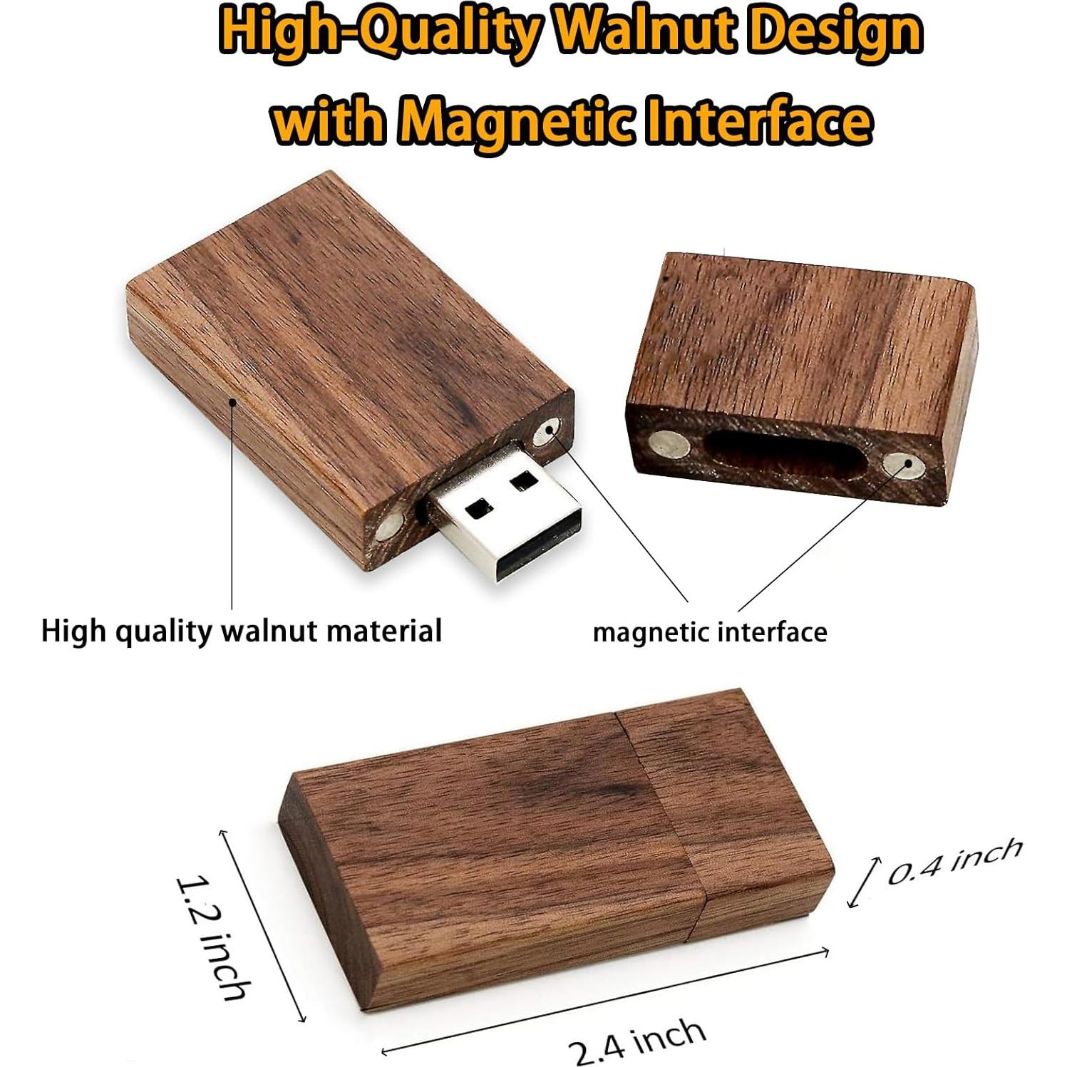 Unidad Flash USB de Madera de Nogal 32GB Alta Velocidad 2.0