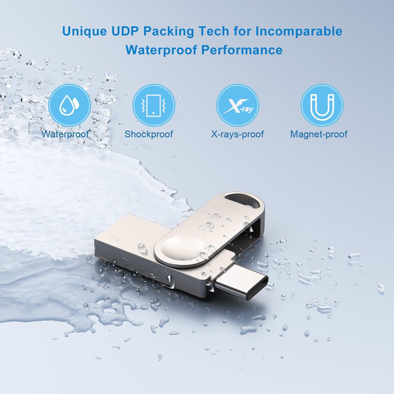 Unidad Flash USB 32GB JUANWE Tipo C y USB A Impermeable