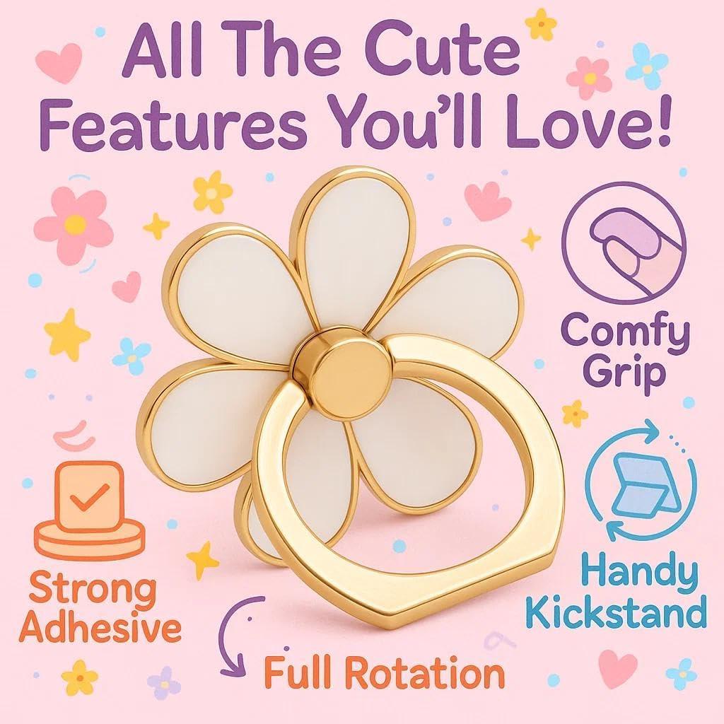 Soporte de Anillo NXVX Blanco para Teléfono 360° - Universal