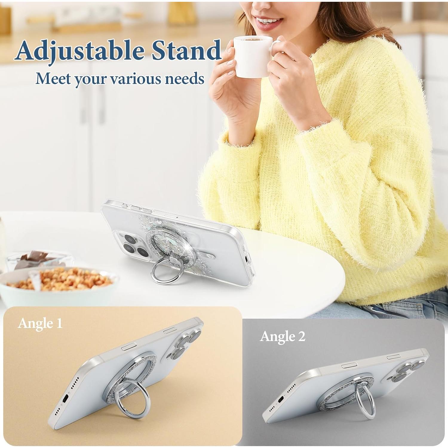 Anillo Magnético Soporte para Teléfono MENTINS MagSafe Plata