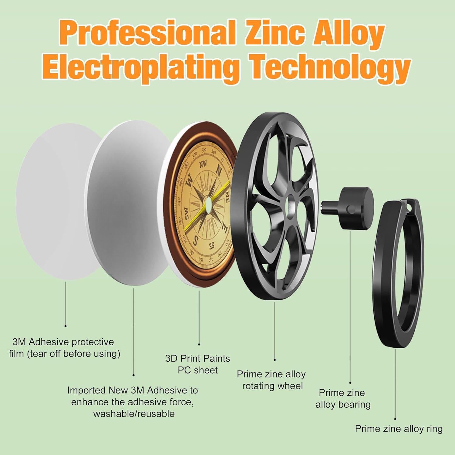 Soporte de Anillo Giratorio Ebulous para Móvil Oro 360°