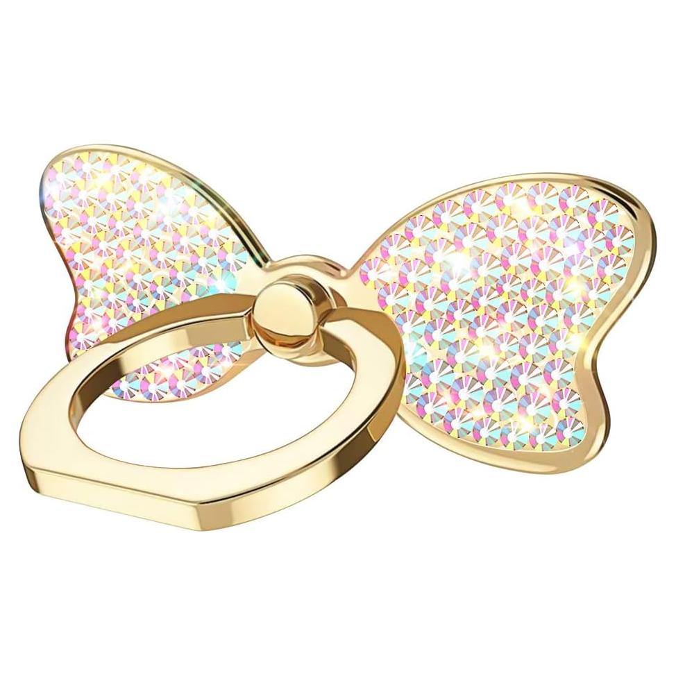 Soporte para teléfono celular Cavdycidy mariposa oro brillante