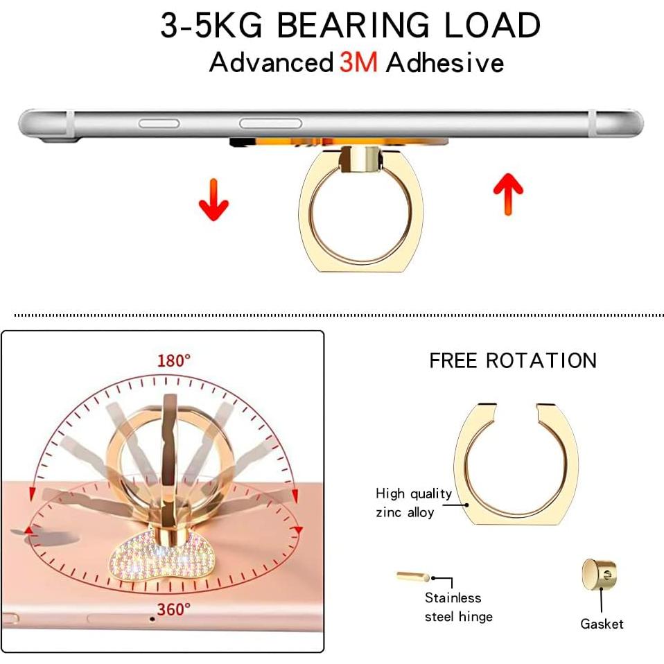 Soporte para teléfono celular Cavdycidy mariposa oro brillante