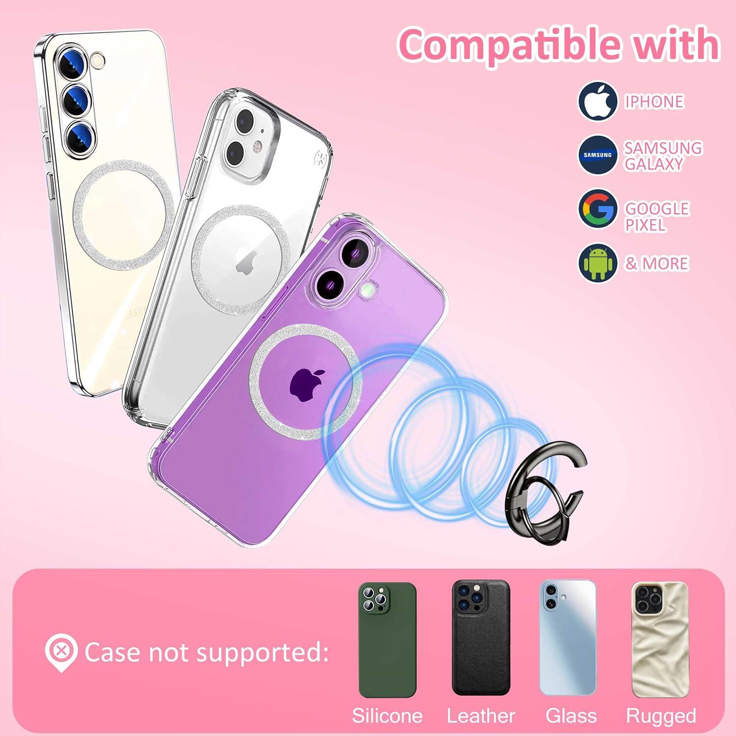 Anillos Metálicos Universales Jsoerpay para Carga Inalámbrica - Paquete de 4